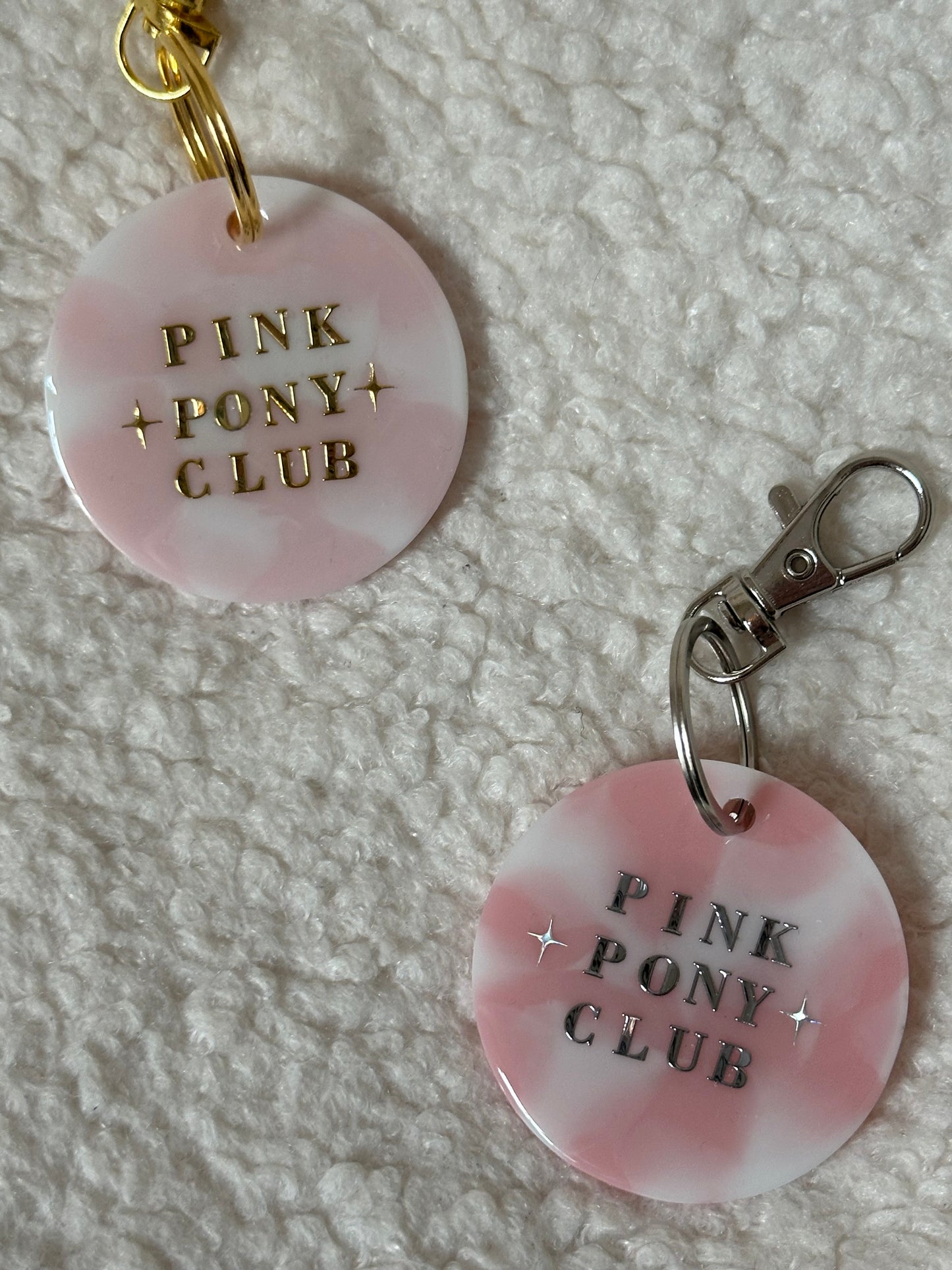 Pink pony club keyring