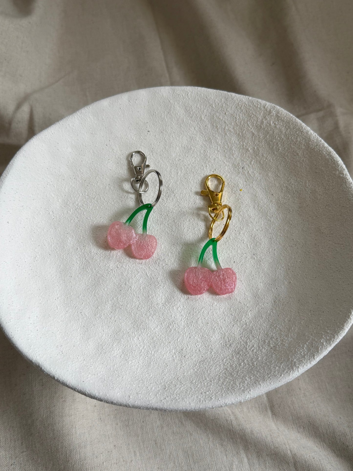 Glitter Cherry Keyrings
