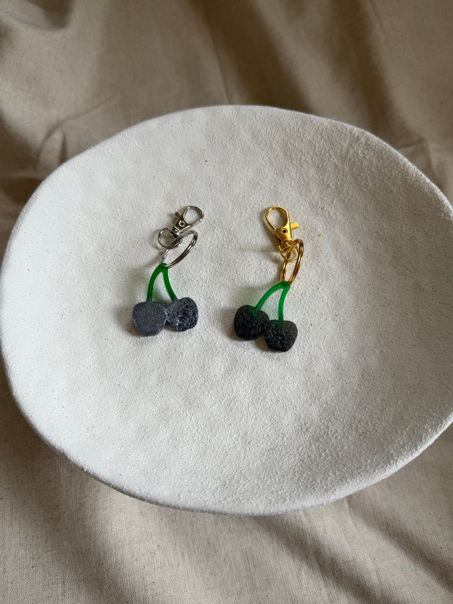 Glitter Cherry Keyrings