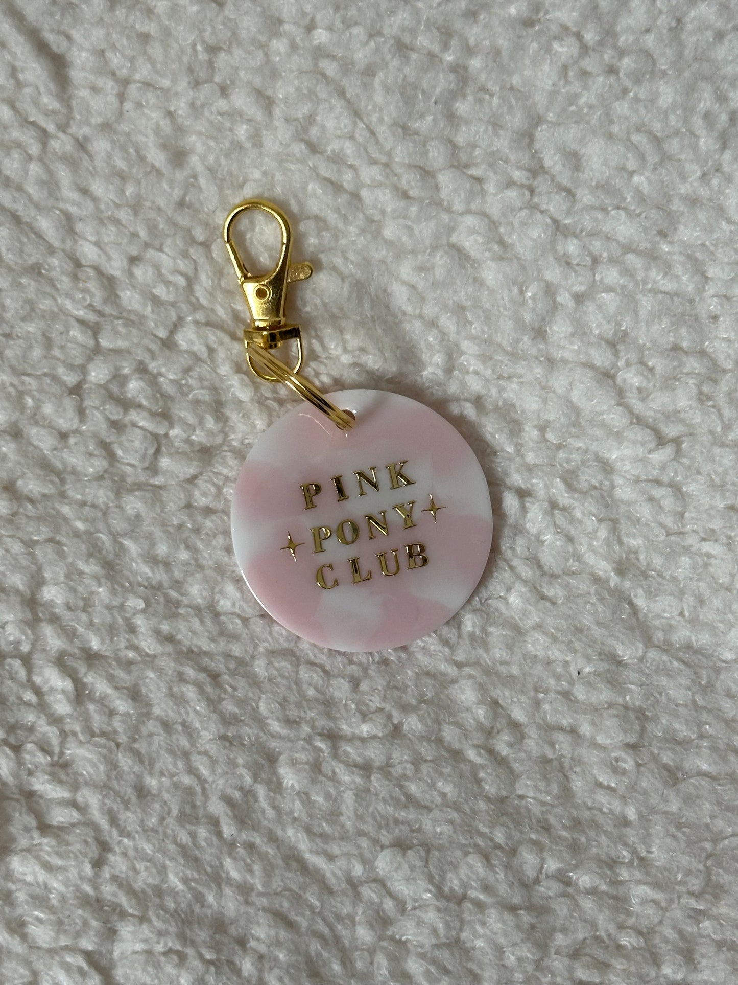 Pink pony club keyring