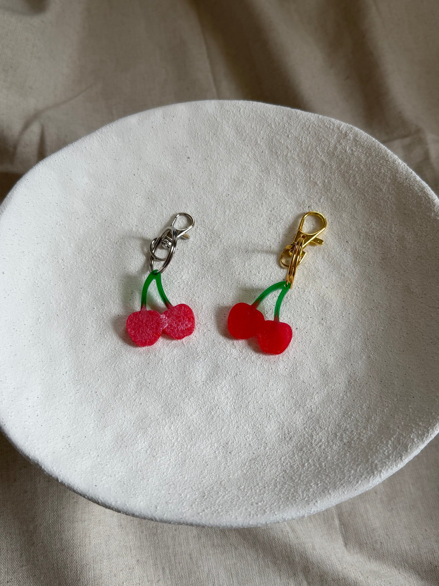 Glitter Cherry Keyrings