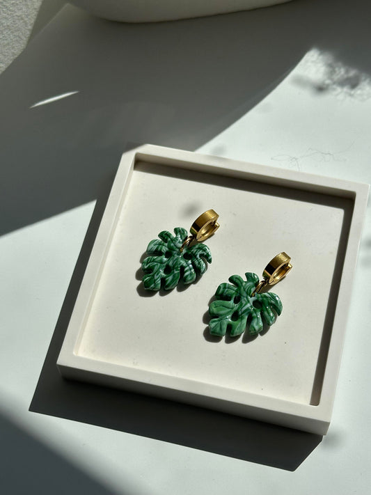 Arid Monstera Earrings