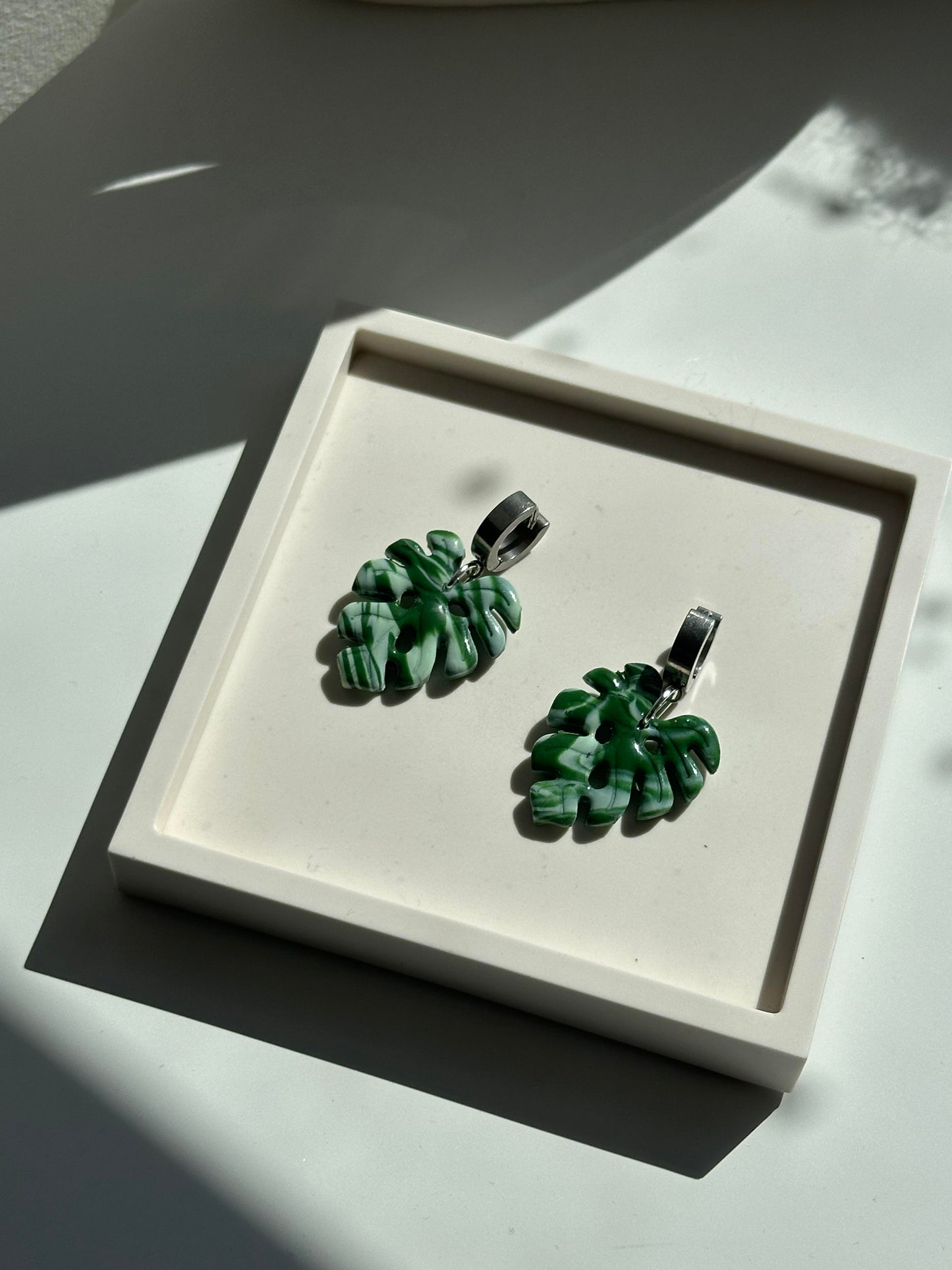 Arid Monstera Earrings