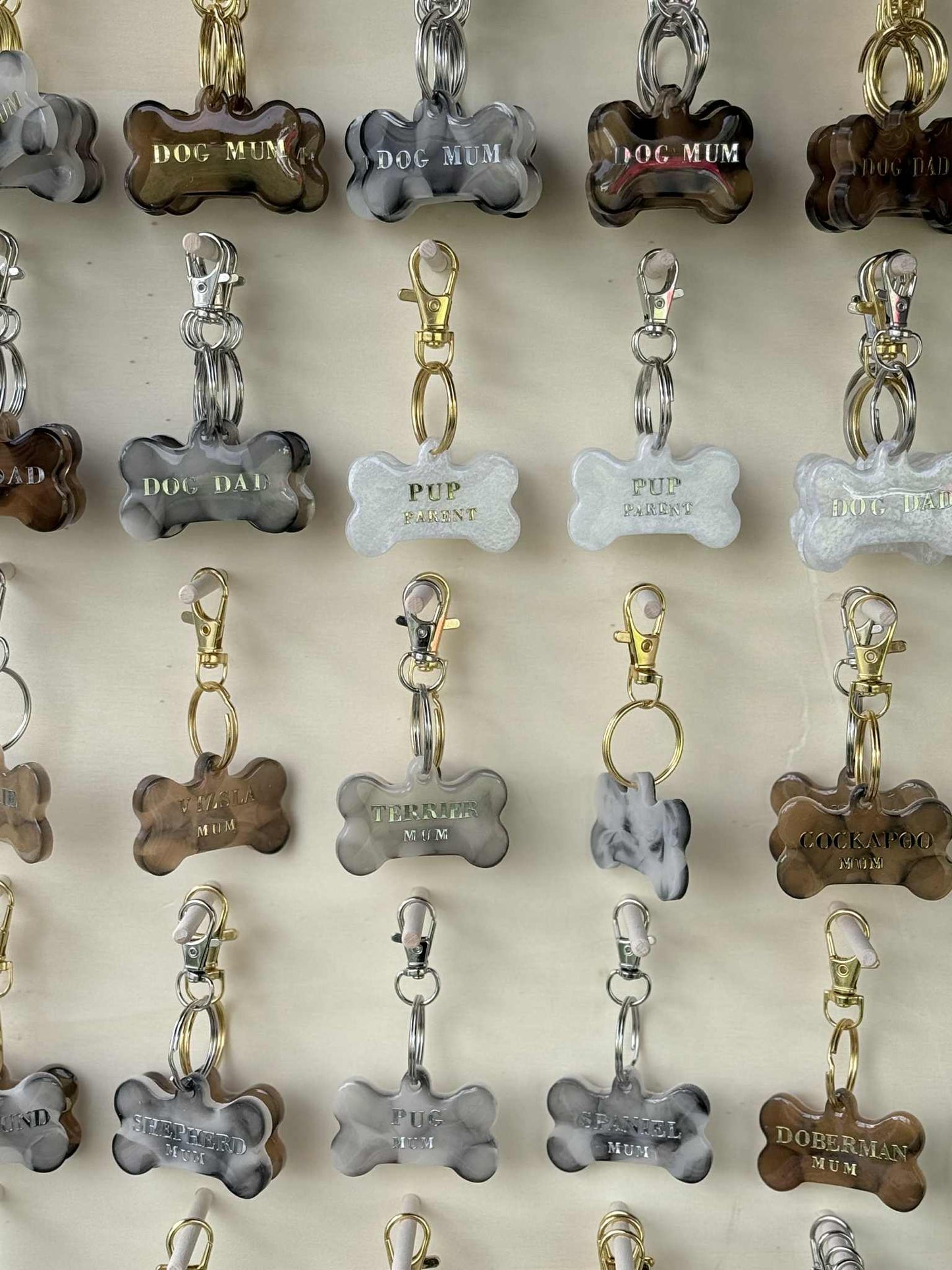 Dog breed keyrings